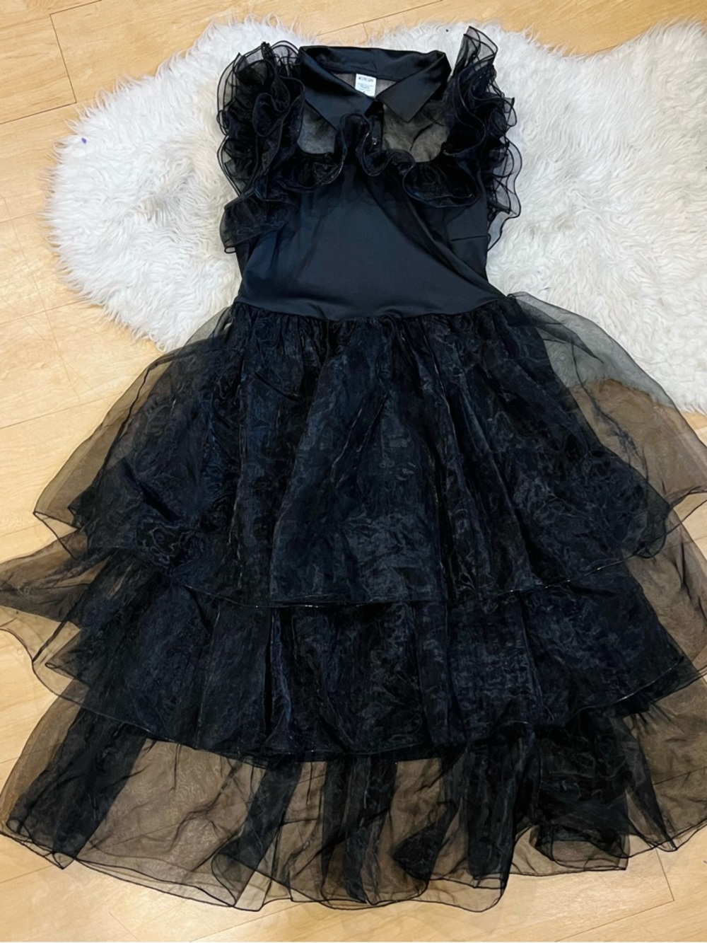 Wednesday Adams costume Black Ruffled Tulle Party Dress